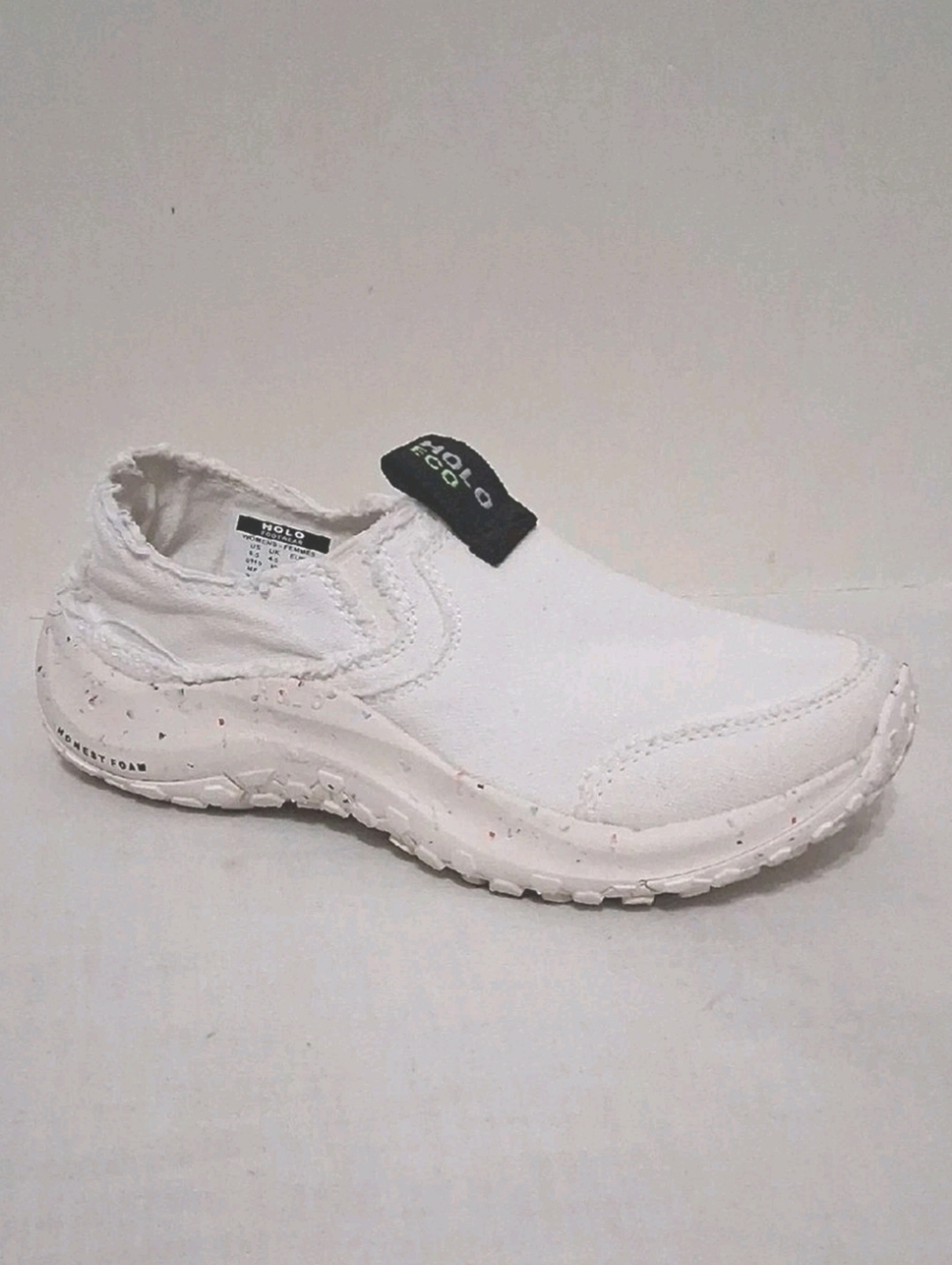 Holo Eco Athena Slip On Sneakers White Canvas Sustainable Comfort Shoes 6.5